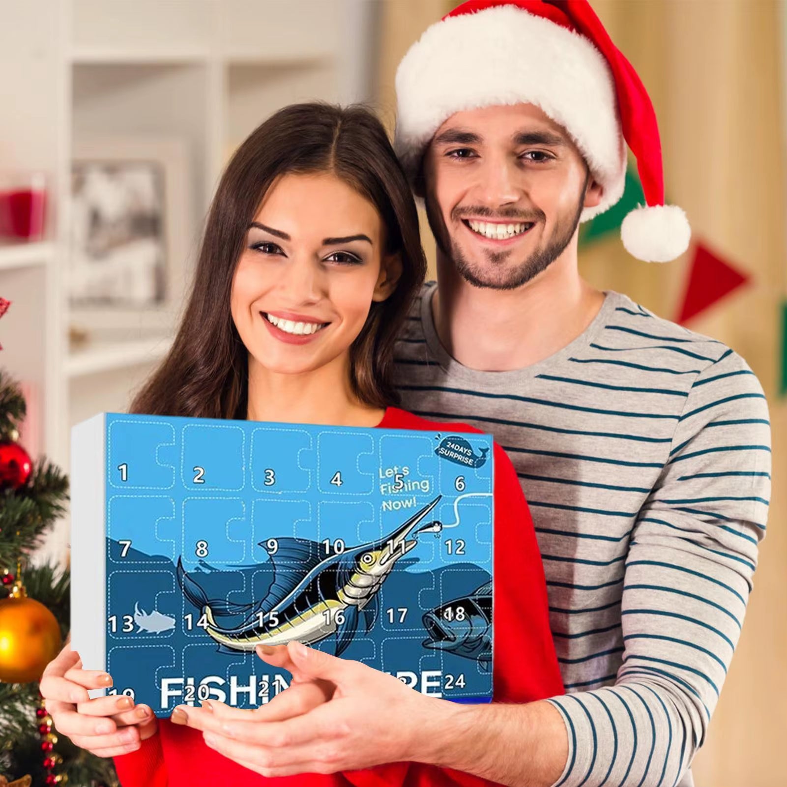 Fishing Lures Calendar Advent 2025 Calendar Advent Fishing Christmas Countdown Tackle Box Toys for Countdown Dad Father Boys Men
